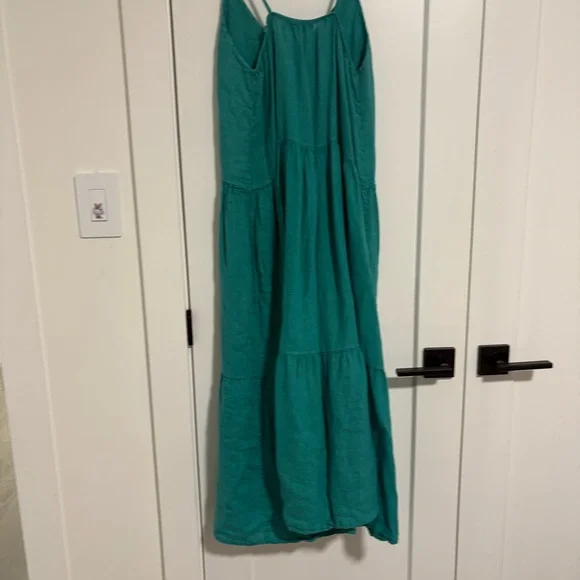 Luna Allegra Teal Sleeveless‎ Tiered Line Blend Maxi Dress Women's Size Medium - Picture 7 of 8